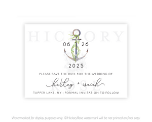 Nautical Greenery | Save the Date Cards