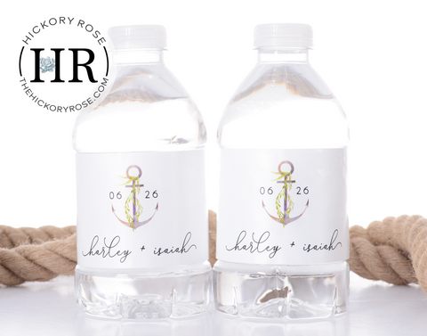 Nautical Greenery | Water Bottle Labels