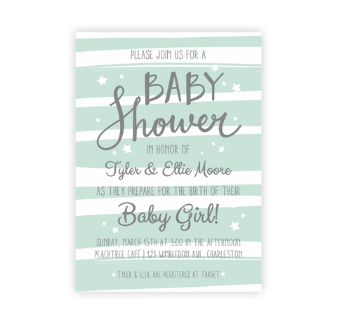 Stylish Stripes | Baby Shower Invite