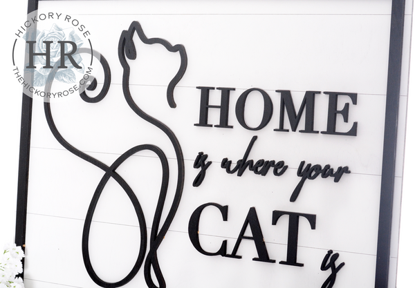 Cats at Home | Wood Sign