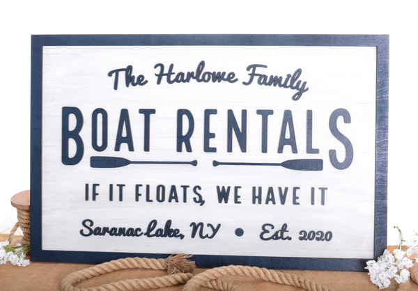 Boat Rentals | Wood Sign