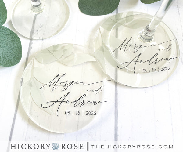 Sage Leaves | Acrylic Wedding Coasters
