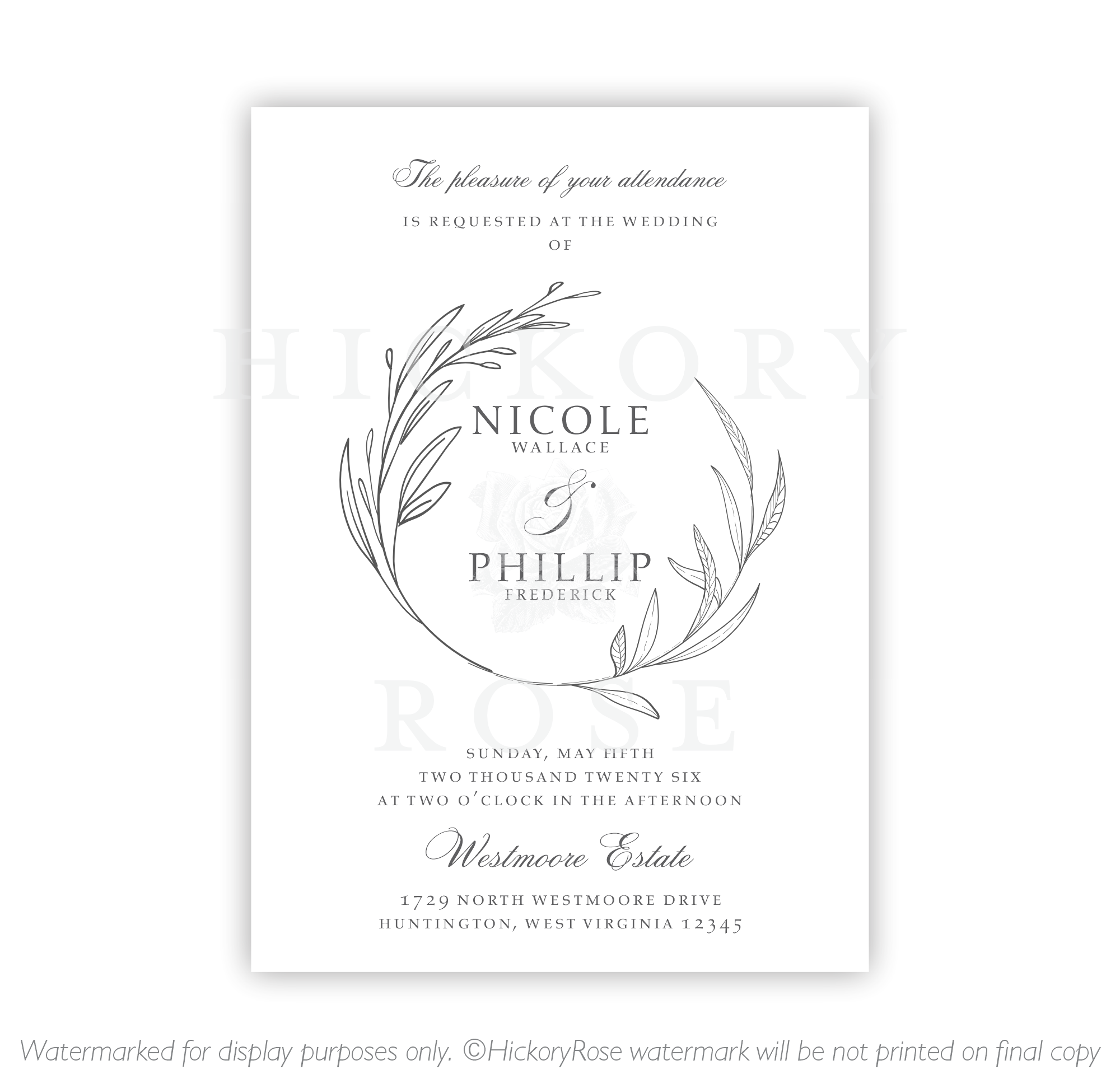 Delicate Wreath | Wedding Invitation
