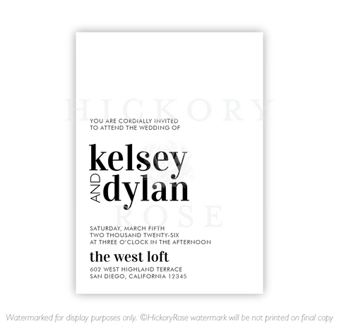 Minimalist | Wedding Invitation