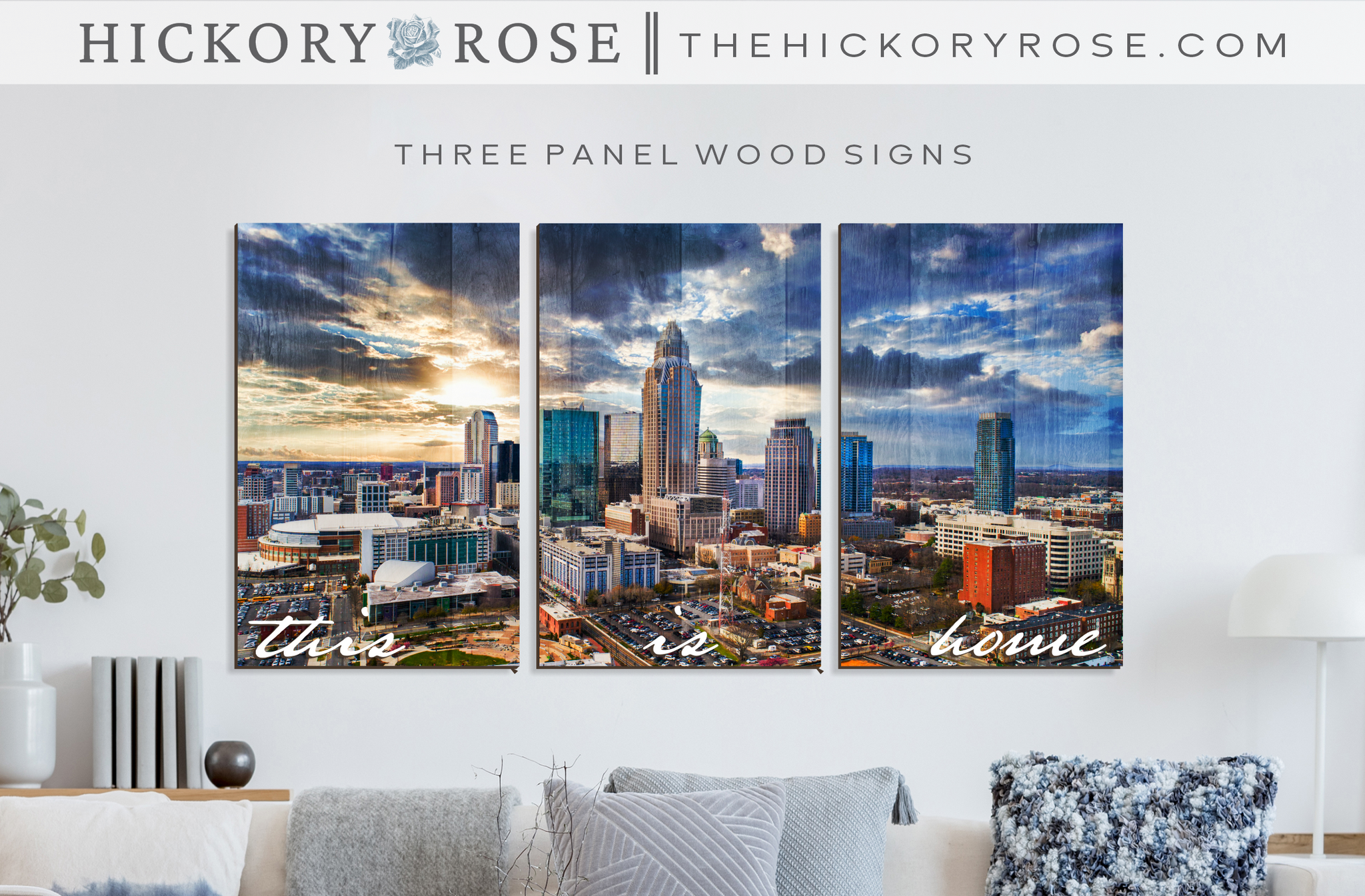 North Carolina Skylines | 3-Panel Sign