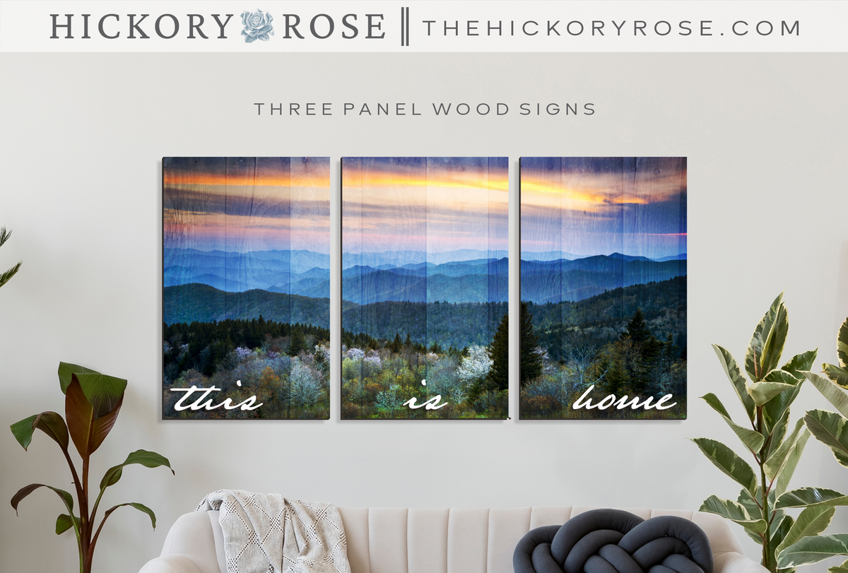Blue Ridge Mountains | 3-Panel Sign – Hickory Rose