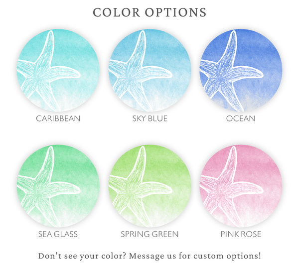 Starfish Sea | Acrylic Wedding Coasters