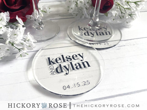 Modern Block | Acrylic Wedding Coasters