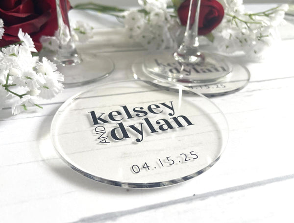Modern Block | Acrylic Wedding Coasters