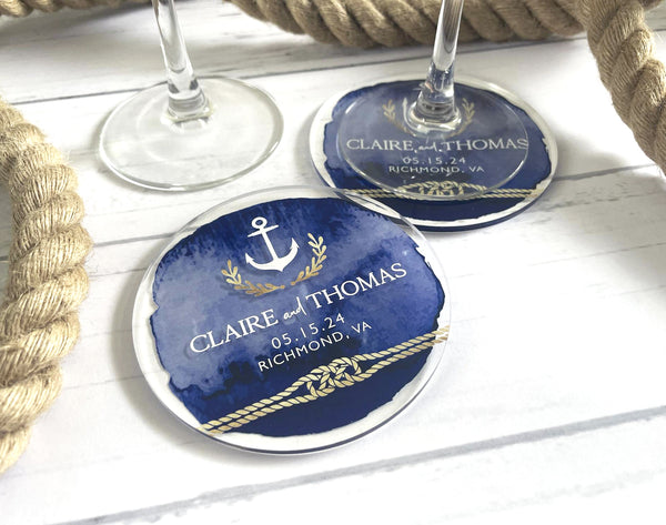 Nautical Blues | Acrylic Wedding Coasters