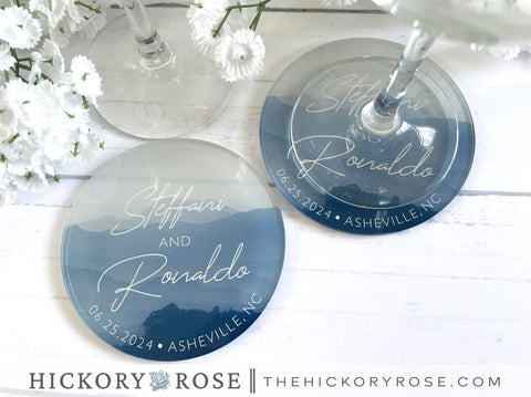 Blue Mountains | Acrylic Wedding Coasters
