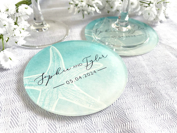 Starfish Sea | Acrylic Wedding Coasters
