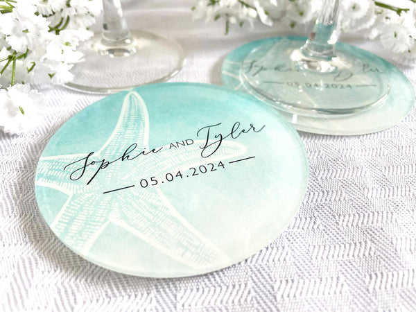 Starfish Sea | Acrylic Wedding Coasters