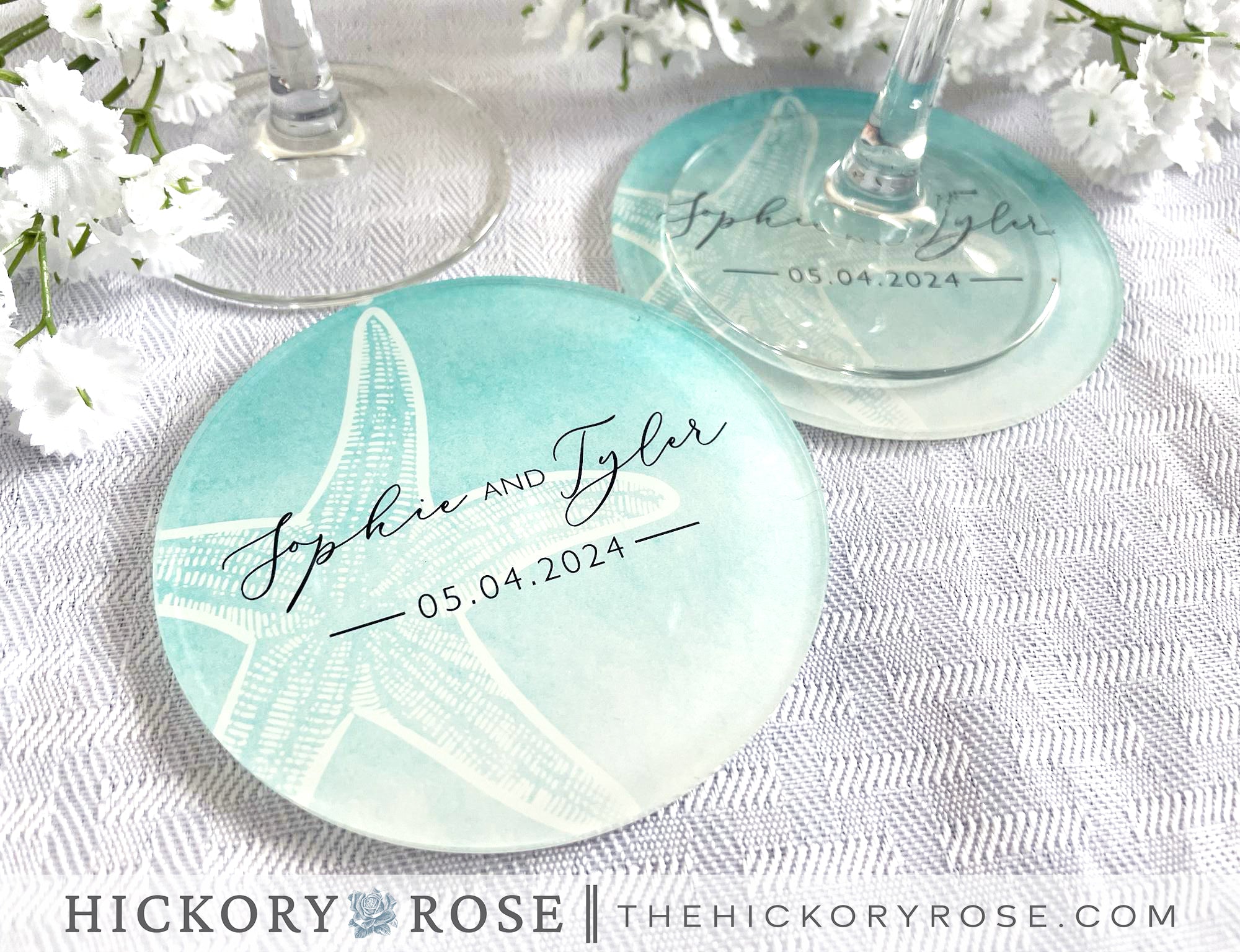 Starfish Sea | Acrylic Wedding Coasters