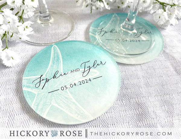 Starfish Sea | Acrylic Wedding Coasters