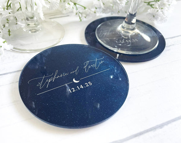 Night Sky | Acrylic Wedding Coasters