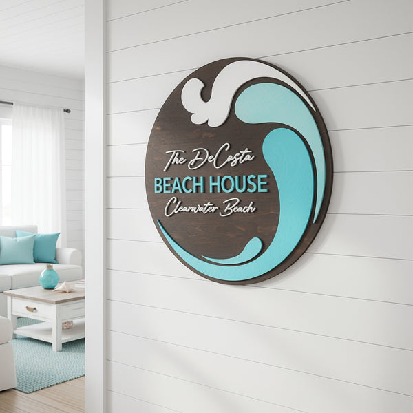 Blue Waves | Wood Sign