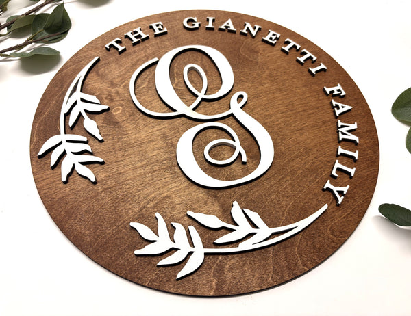 Stylish Initial | Family Name Sign