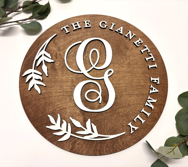Stylish Initial | Family Name Sign