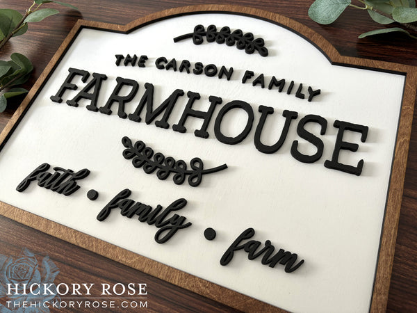Faith, Family, Farm | Wood Farmhouse Sign