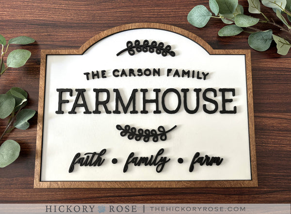 Faith, Family, Farm | Wood Farmhouse Sign