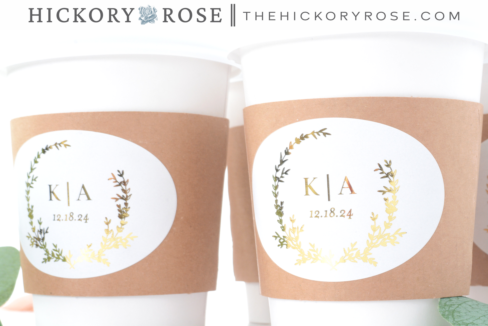 Metallic! Simple Initials | Beverage Supplies