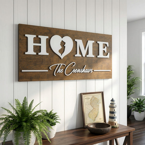 New Jersey Home | Wood Sign