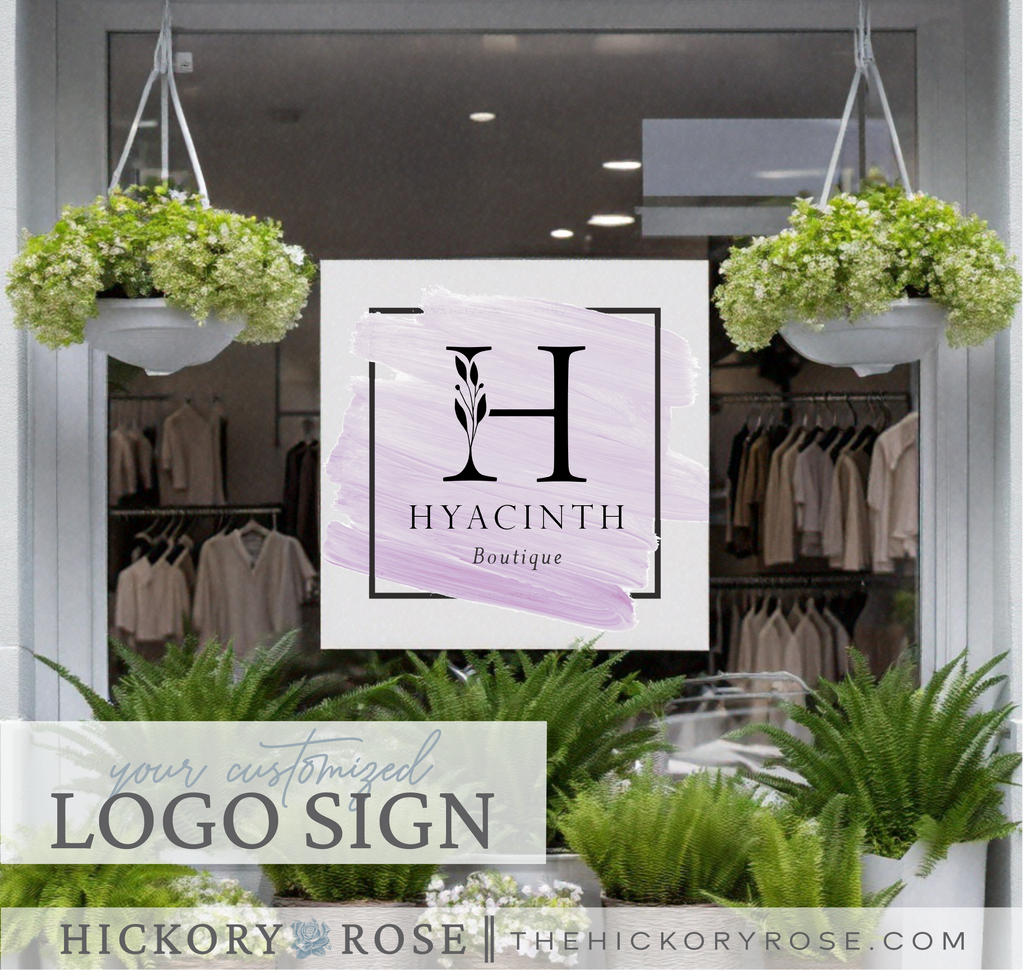 Custom Square PVC Logo Sign | Storefront Signs – Hickory Rose