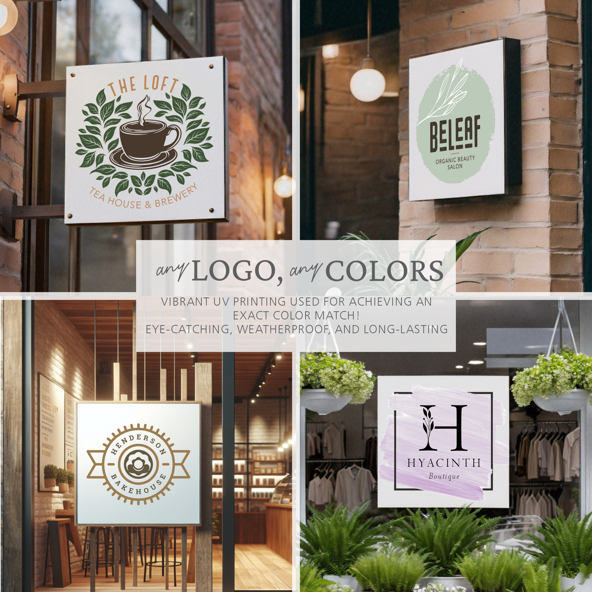 Custom Square PVC Logo Sign | Business Signs – Hickory Rose