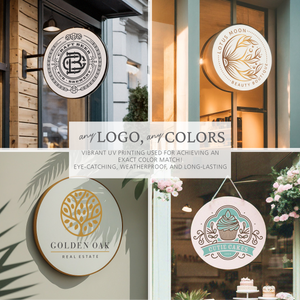 Custom Round PVC Logo Sign | Business Signs