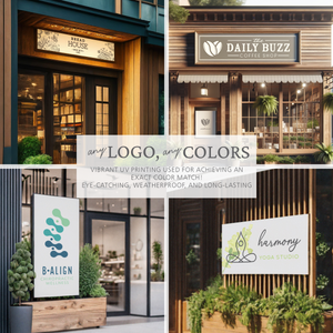 Hickory Rose Custom PVC Logo Sign – Durable, weatherproof storefront sign with full-color UV printing for a professional look.
