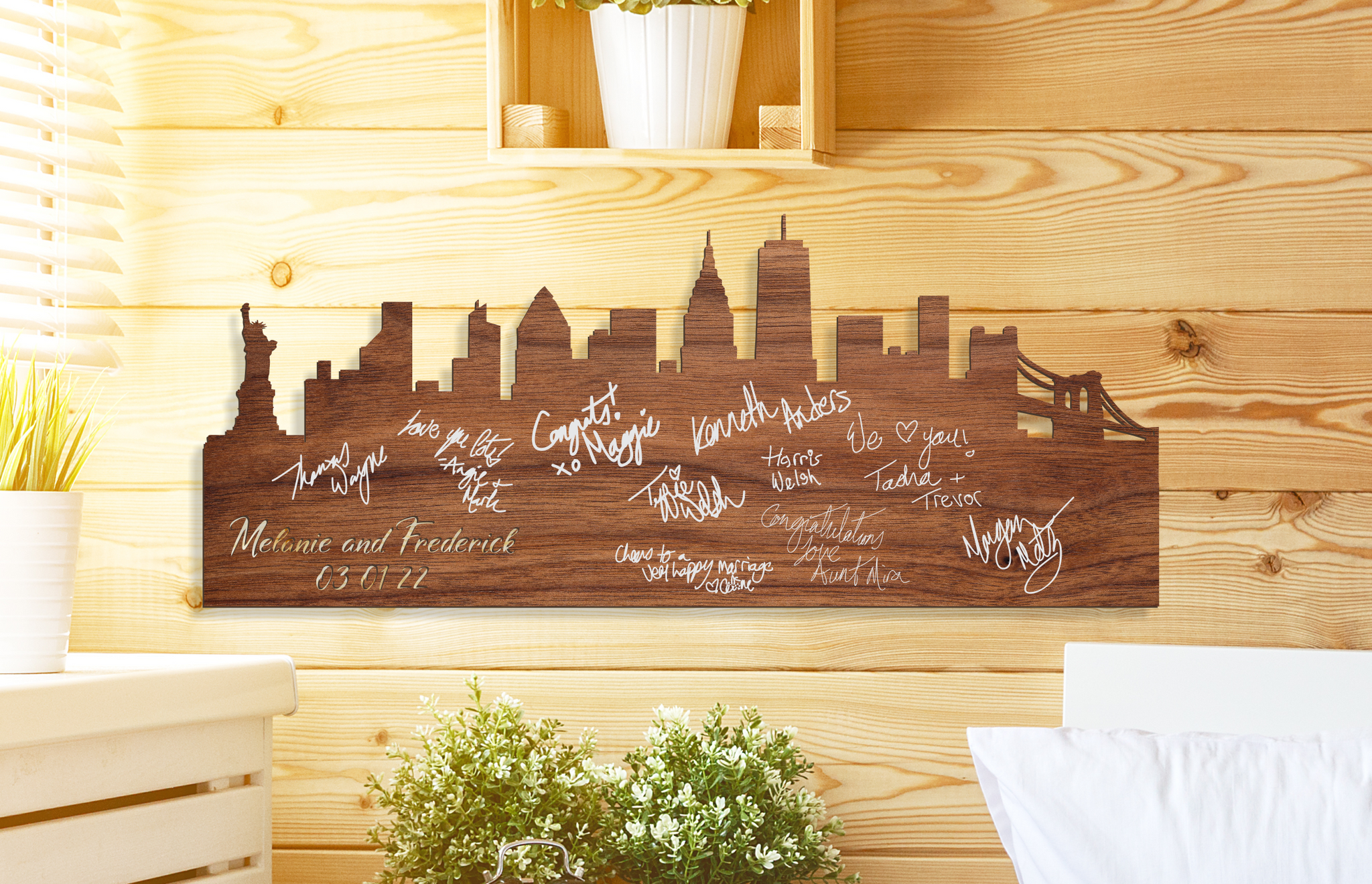 New York City | Wooden Guestbook