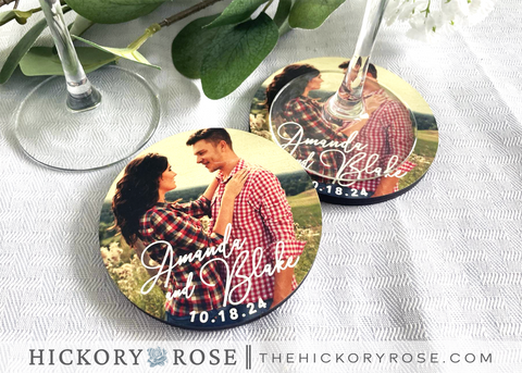 Custom Photo | Wooden Wedding Coasters