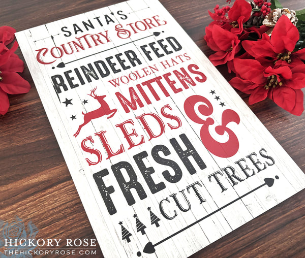 Santa's Store | Wood Christmas Sign