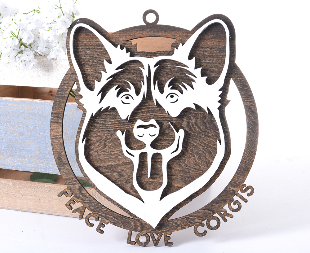 Peace, Love, Corgis | Wood Sign