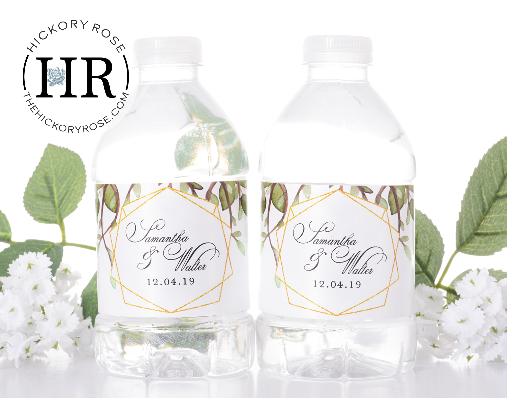 Geometric Greenery | Water Bottle Labels