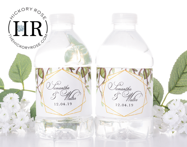 Geometric Greenery | Water Bottle Labels