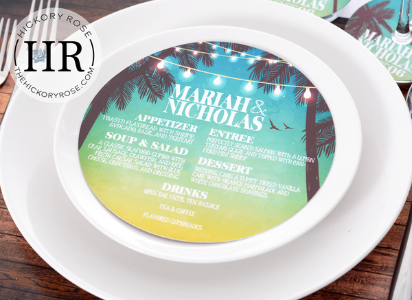 Tropical Twilight | Wedding Menus