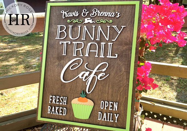 Bunny Trail Cafe | Wood Sign