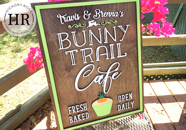 Bunny Trail Cafe | Wood Sign