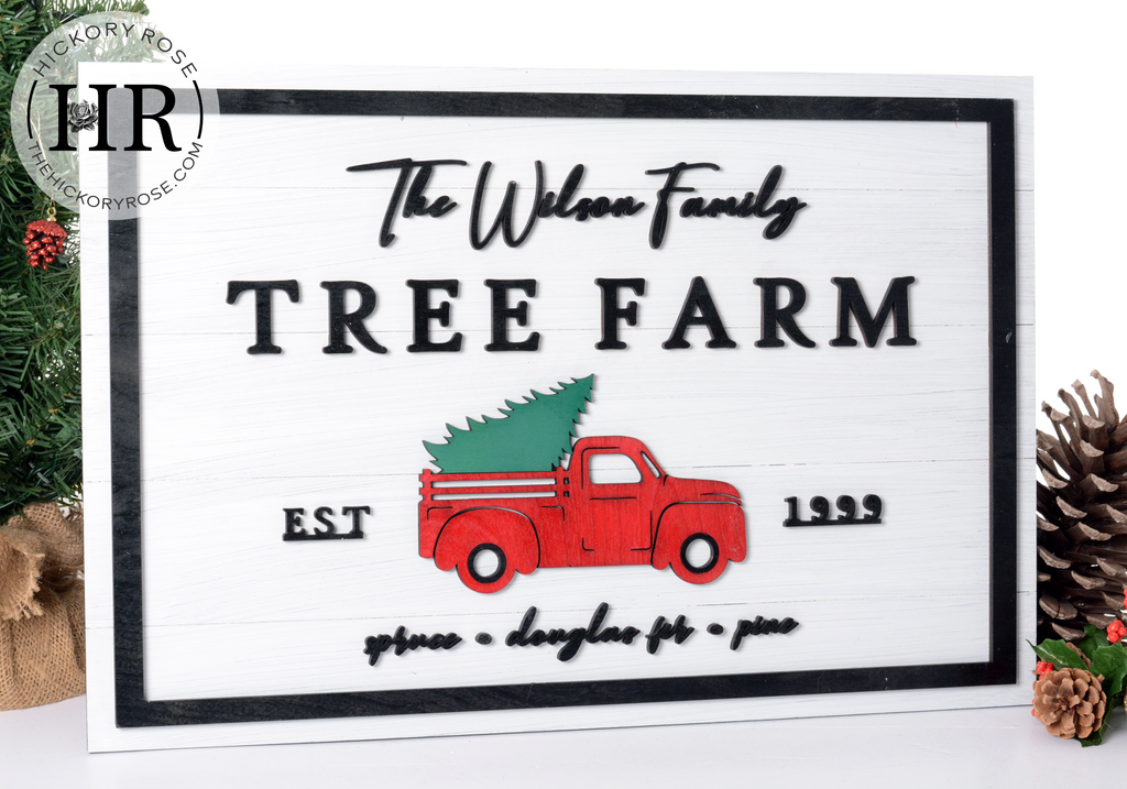 Tree Farm Signage Tree Farm | Wood Sign – Hickory Rose