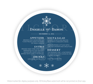 Simple Snowflake | Wedding Menus