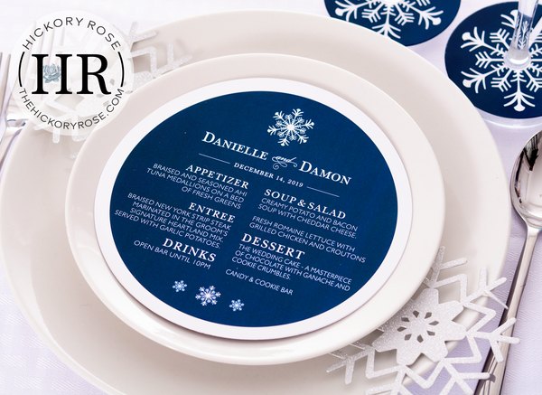 Simple Snowflake | Wedding Menus