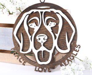 Peace, Love, Beagles | Wood Sign