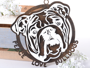Peace, Love, Bulldogs | Wood Sign