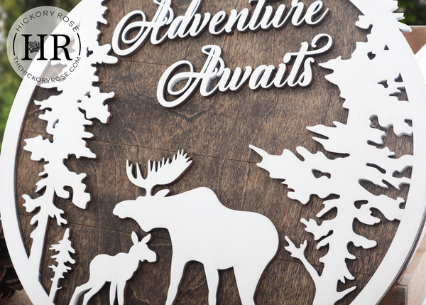 Adventure Awaits | Wood Sign