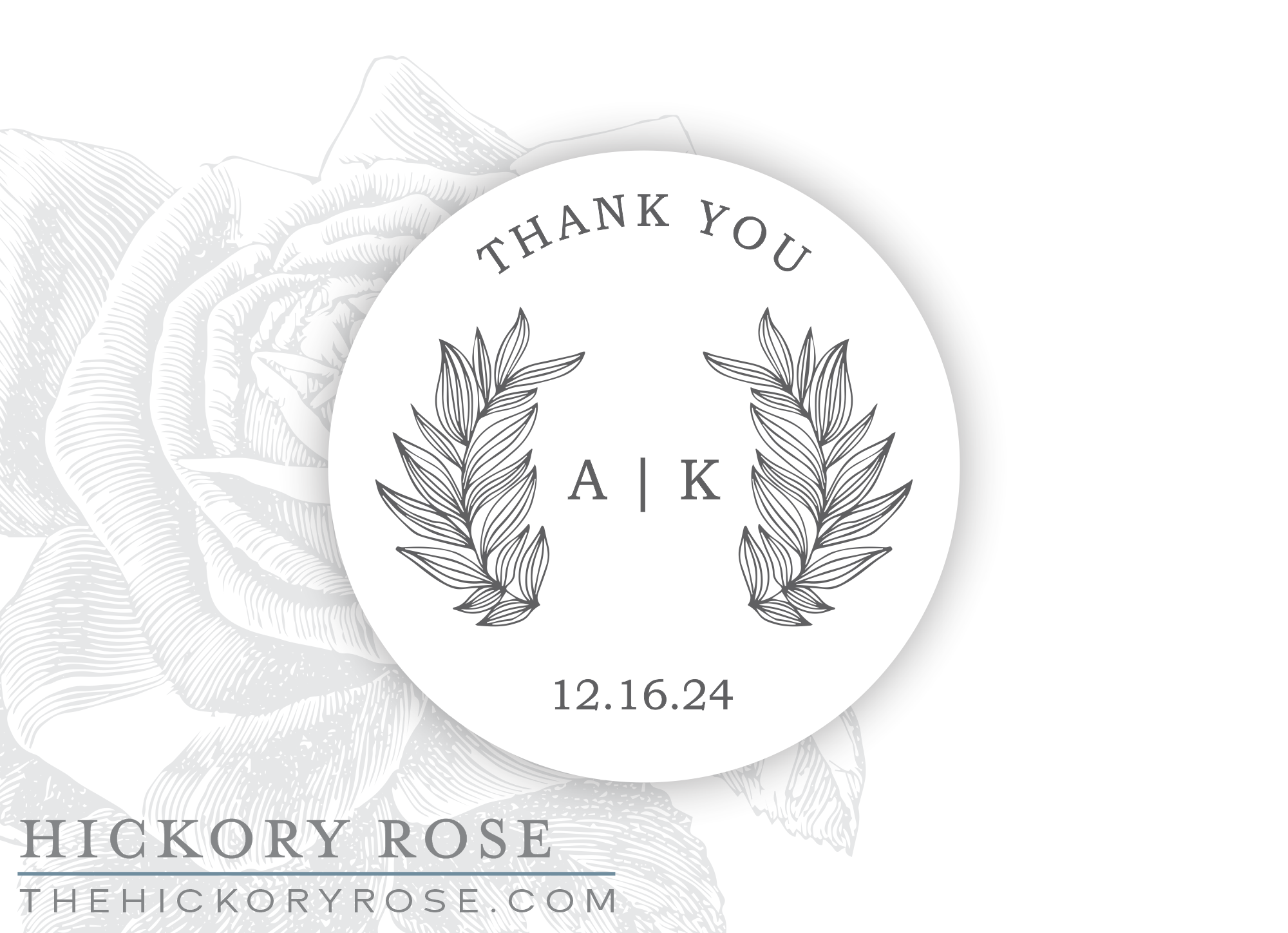 Laurel Wreath | Round Stickers