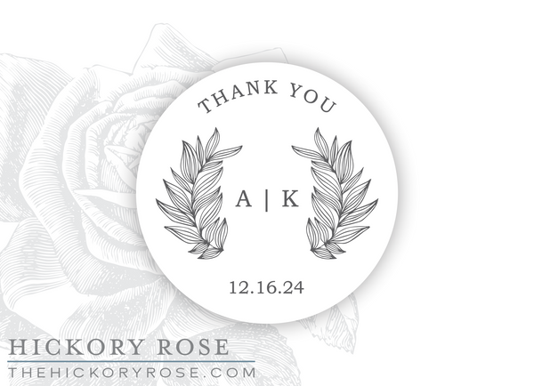 Laurel Wreath | Round Stickers