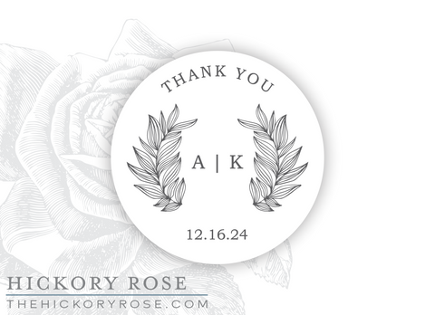 Laurel Wreath | Round Stickers