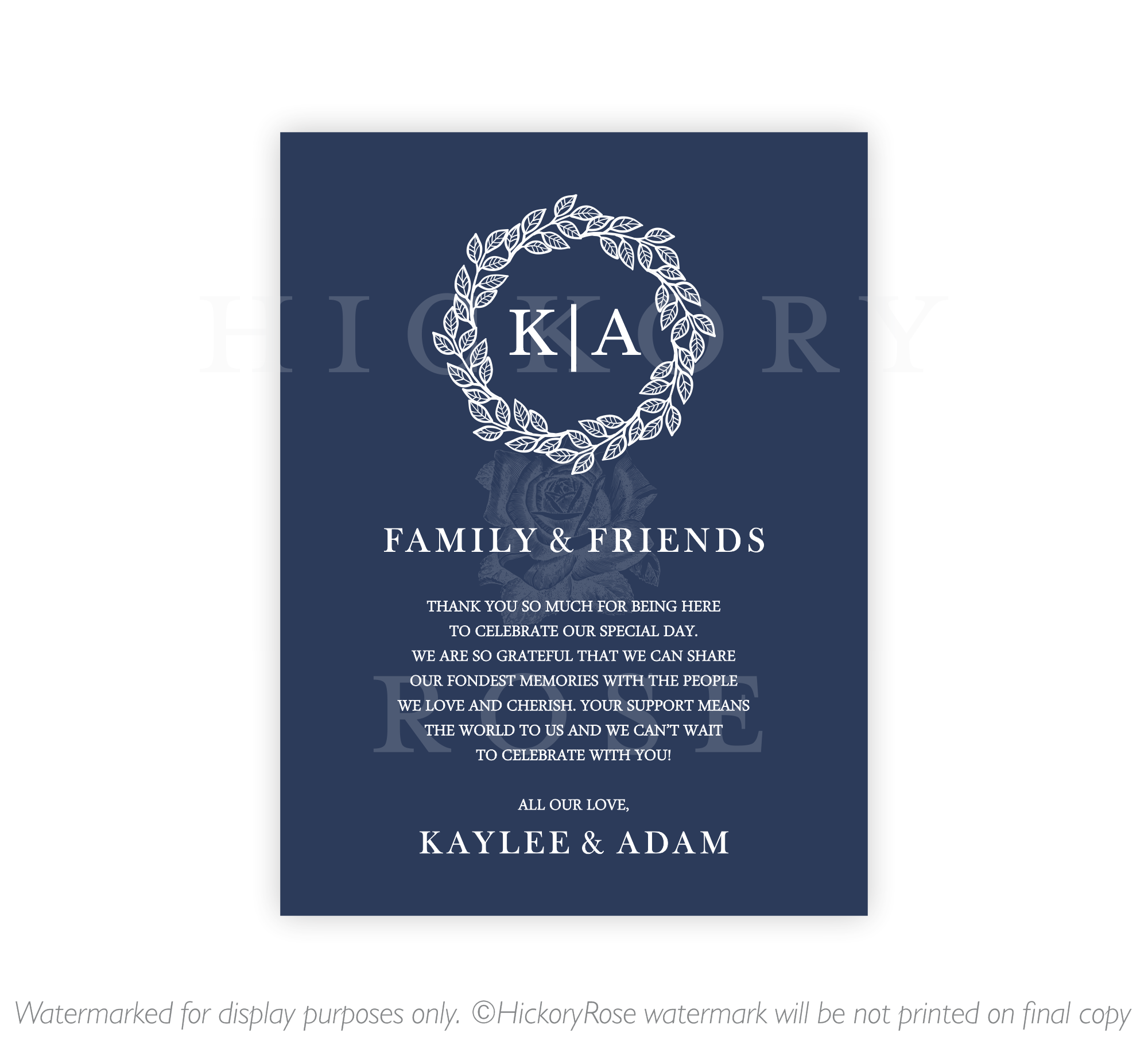 Monogram Wreath | Welcome Notes